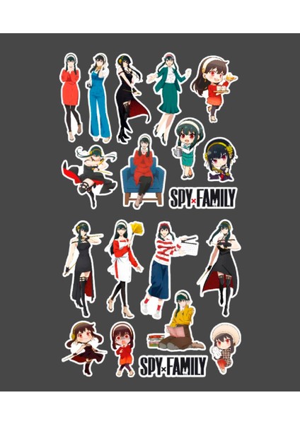 Spy x Family Yor 2li Sticker Seti Parlak Kağıt -Çıkartma -Süsleme Anime Etiket modelleri