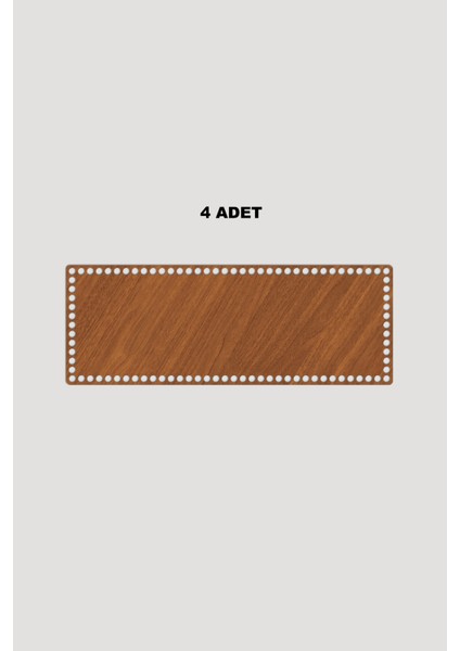 Ahşap Dikdörtgen Sepet Tepsi Tabanı 20X30 cm 4 Adet Ceviz 3mm