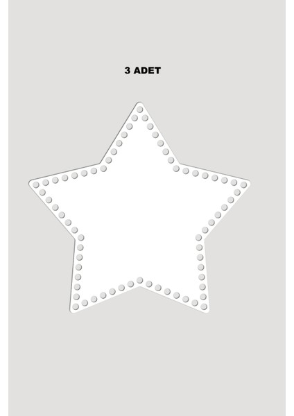 Ahşap Yıldız Sepet Tepsi Tabanı 30X30 cm 3 Adet Beyaz 3mm
