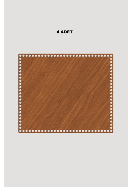 Ahşap Dikdörtgen Sepet Tepsi Tabanı 30X35 cm 4 Adet Ceviz 3mm