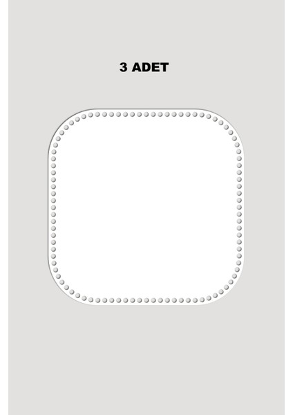 Ahşap Dikdörtgen Oval Köşeli Sepet Tepsi Tabanı 31X32 cm 3 Adet Beyaz 3mm
