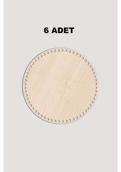 Ahşap Yuvarlak Sepet Tepsi Tabanı 13 cm 6 Adet Akça 3mm