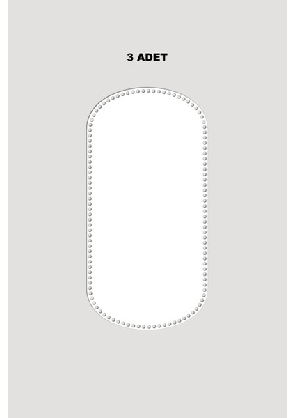 Ahşap Dikdörtgen Oval Köşeli Sepet Tepsi Tabanı 36X38 cm 3 Adet Beyaz 3mm