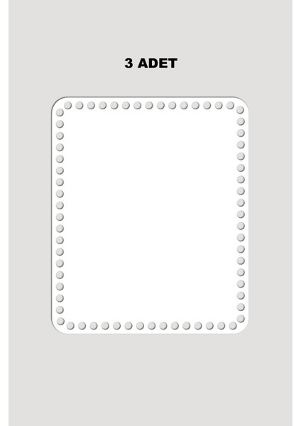 Ahşap Dikdörtgen Oval Köşeli Sepet Tepsi Tabanı 25X40 cm 3 Adet Beyaz 3mm