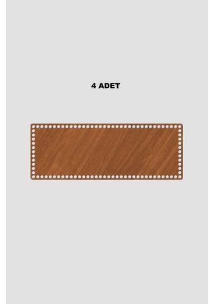 Ahşap Dikdörtgen Sepet Tepsi Tabanı 15X22 cm 4 Adet Ceviz 3mm