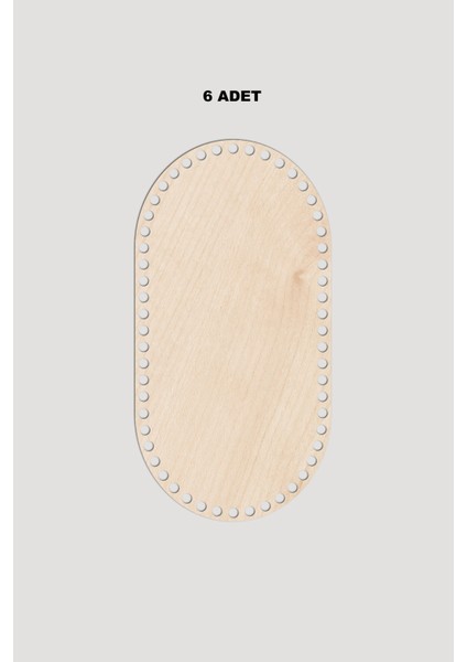 Ahşap Dikdörtgen Oval Köşeli Sepet Tepsi Tabanı 15X28 cm 6 Adet Akça 3mm