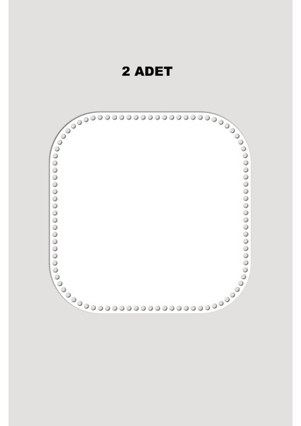 Ahşap Kare Oval Sepet Tepsi Tabanı 40X40 cm 2 Adet Beyaz 3mm