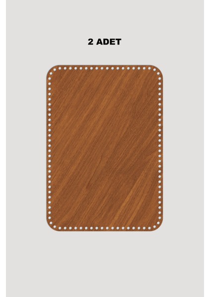 Ahşap Dikdörtgen Oval Köşeli Sepet Tepsi Tabanı 35X50 cm 2 Adet Ceviz 3mm