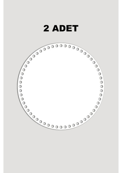 Ahşap Yuvarlak Sepet Tepsi Tabanı 50 cm 2 Adet Beyaz 3mm