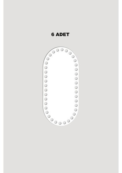 Ahşap Dikdörtgen Oval Köşeli Sepet Tepsi Tabanı 10X22 cm 6 Adet Beyaz 3mm
