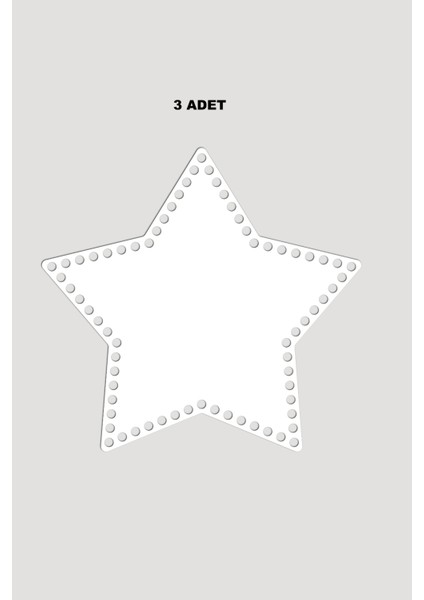 Ahşap Yıldız Sepet Tepsi Tabanı 29X31 cm 3 Adet Beyaz 3mm