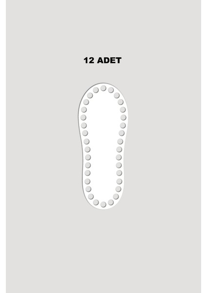 Ahşap Elips Sepet Tepsi Tabanı 5X12 cm 12 Adet Beyaz 3mm