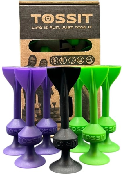 Game Silikon Vantuzlu Dart Aileler ve Arkadaşlar Için - Starter Pack 2 Renk, 1 Siyah Jack.