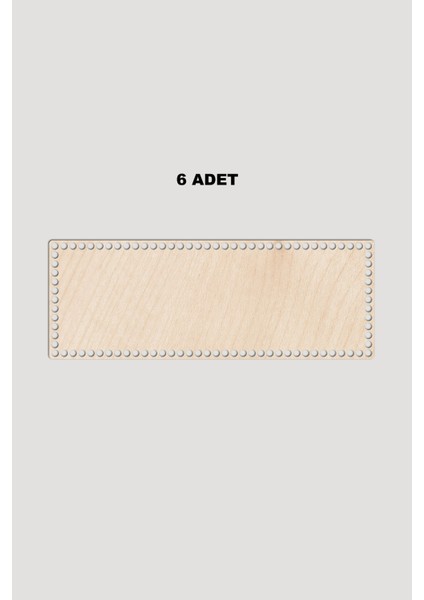 Ahşap Dikdörtgen Sepet Tepsi Tabanı 10X17 cm 6 Adet Akça 3mm
