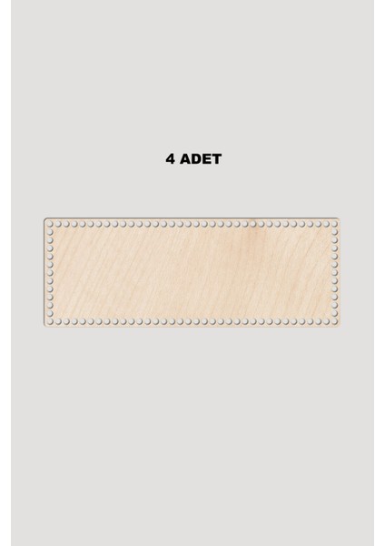 Ahşap Dikdörtgen Sepet Tepsi Tabanı 15X22 cm 4 Adet Akça 3mm