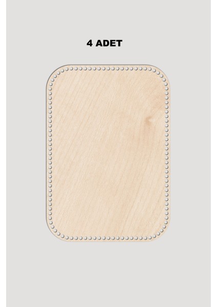 Ahşap Dikdörtgen Oval Köşeli Sepet Tepsi Tabanı 25X30 cm 4 Adet Akça 3mm