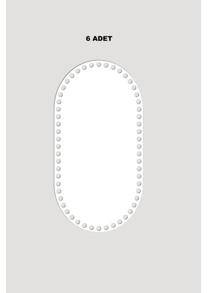 Ahşap Dikdörtgen Oval Köşeli Sepet Tepsi Tabanı 15X28 cm 6 Adet Beyaz 3mm