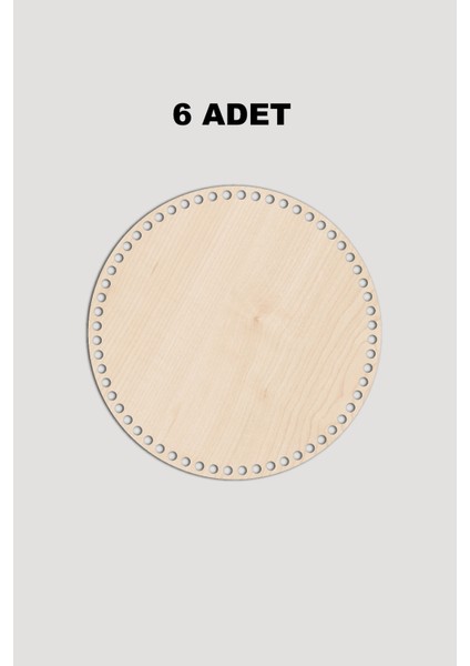 Ahşap Yuvarlak Sepet Tepsi Tabanı 17 cm 6 Adet Akça 3mm