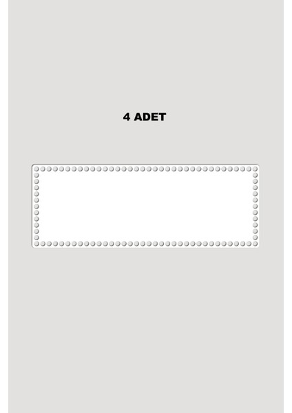 Ahşap Dikdörtgen Sepet Tepsi Tabanı 17X25 cm 4 Adet Beyaz 3mm