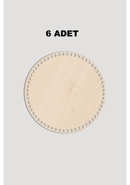 Ahşap Yuvarlak Sepet Tepsi Tabanı 20 cm 6 Adet Akça 3mm