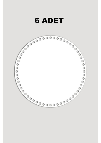 Ahşap Yuvarlak Sepet Tepsi Tabanı 17 cm 6 Adet Beyaz 3mm