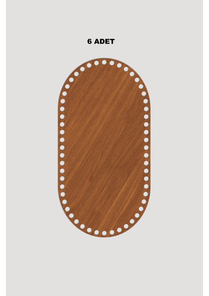Ahşap Dikdörtgen Oval Köşeli Sepet Tepsi Tabanı 9X27 cm 6 Adet Ceviz 3mm
