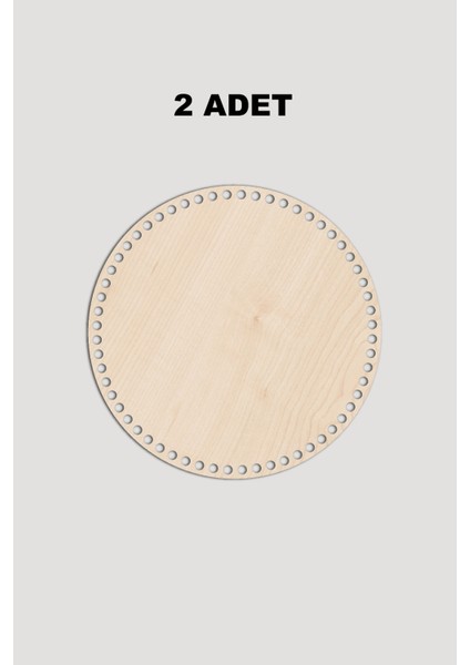 Ahşap Yuvarlak Sepet Tepsi Tabanı 43 cm 2 Adet Akça 3mm
