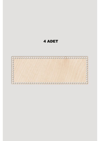 Ahşap Dikdörtgen Sepet Tepsi Tabanı 15X41 cm 4 Adet Akça 3mm