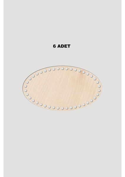 Ahşap Elips Sepet Tepsi Tabanı 10X15 cm 6 Adet Akça 3mm