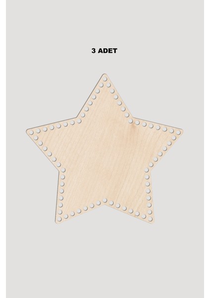 Ahşap Yıldız Sepet Tepsi Tabanı 29X31 cm 3 Adet Akça 3mm