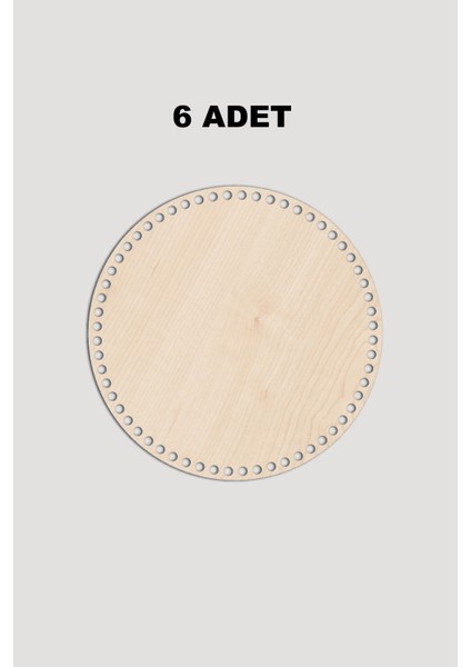 Ahşap Yuvarlak Sepet Tepsi Tabanı 18 cm 6 Adet Akça 3mm