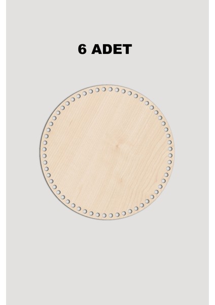 Ahşap Yuvarlak Sepet Tepsi Tabanı 18 cm 6 Adet Akça 3mm