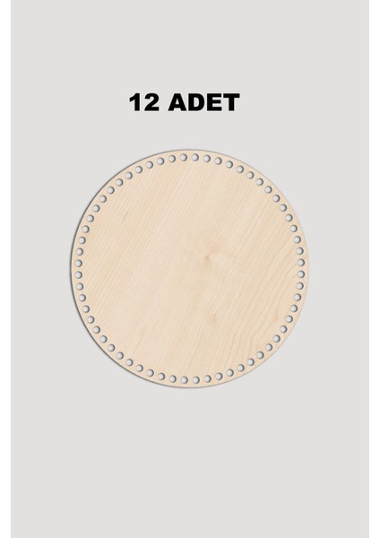 Ahşap Yuvarlak Sepet Tepsi Tabanı 10 cm 12 Adet Akça 3mm