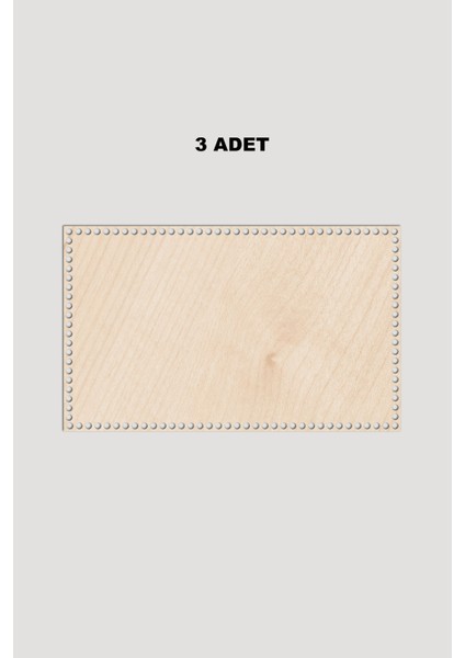 Ahşap Dikdörtgen Sepet Tepsi Tabanı 25X40 cm 3 Adet Akça 3mm