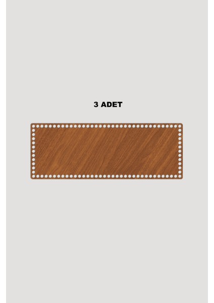Ahşap Dikdörtgen Sepet Tepsi Tabanı 20X40 cm 3 Adet Ceviz 3mm
