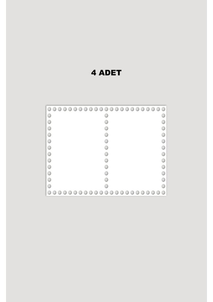 Ahşap Dikdörtgen - Ortası Delikli Sepet Tepsi Tabanı 20X30 cm 4 Adet Beyaz 3mm