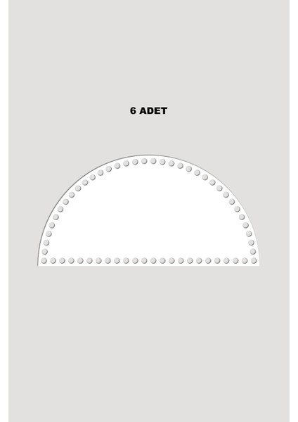 Ahşap Yarım Daire Sepet Tepsi Tabanı 10X20 cm 6 Adet Beyaz 3mm
