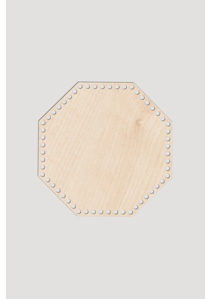 Ahşap Sekizgen Sepet Tepsi Tabanı 19X19 cm 6 Adet Akça 3mm