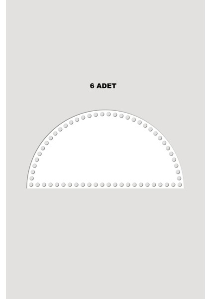 Ahşap Yarım Daire Sepet Tepsi Tabanı 12,5X25 cm 6 Adet Beyaz 3mm