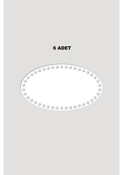 Ahşap Elips Sepet Tepsi Tabanı 10X20 cm 6 Adet Beyaz 3mm