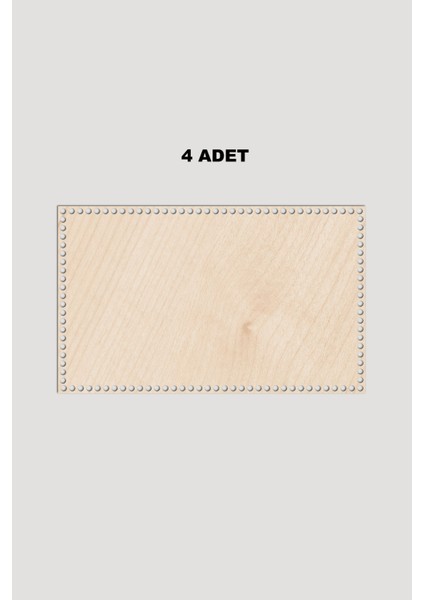 Ahşap Dikdörtgen Sepet Tepsi Tabanı 25X30 cm 4 Adet Akça 3mm