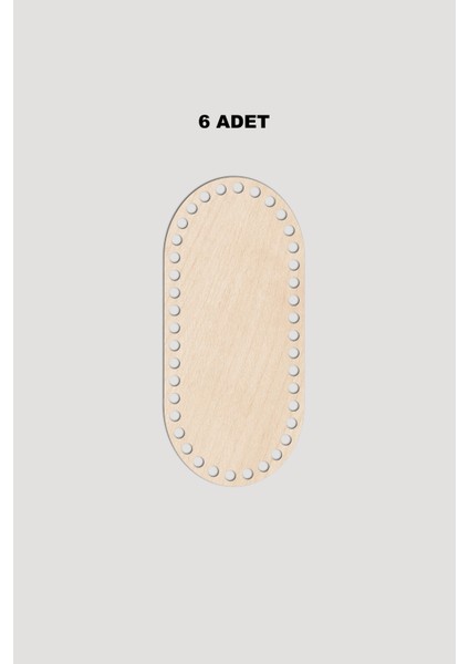 Ahşap Dikdörtgen Oval Köşeli Sepet Tepsi Tabanı 9X19 cm 6 Adet Akça 3mm