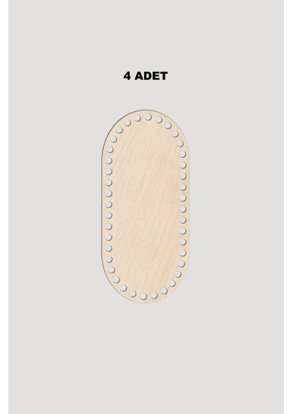 Ahşap Kare Oval Sepet Tepsi Tabanı 25X25 cm 4 Adet Akça 3mm