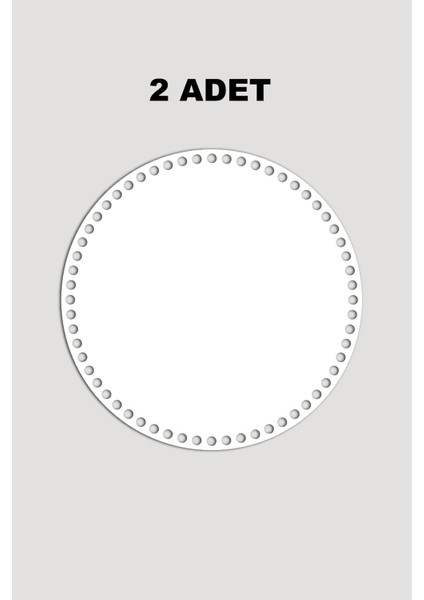 Ahşap Yuvarlak Sepet Tepsi Tabanı 43 cm 2 Adet Beyaz 3mm
