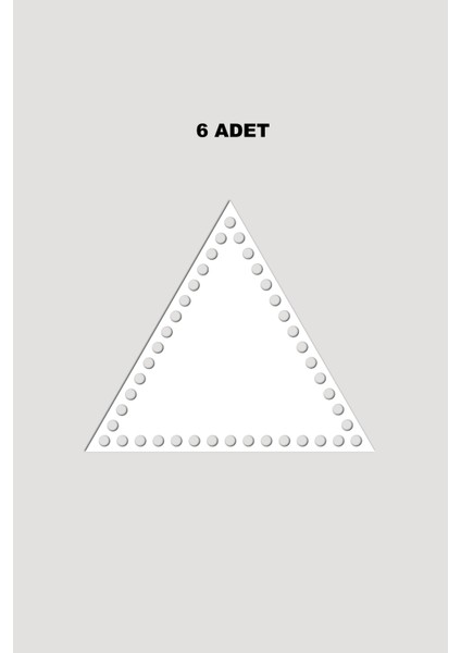 Ahşap Üçgen Sepet Tepsi Tabanı 15X15 cm 6 Adet Beyaz 3mm
