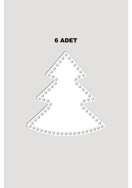 Ahşap Yılbaşı Çam Ağacı Sepet Tepsi Tabanı 13X14 cm 6 Adet Beyaz 3mm