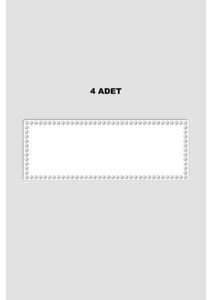 Ahşap Dikdörtgen Sepet Tepsi Tabanı 15X41 cm 4 Adet Beyaz 3mm