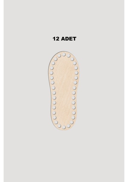 Ahşap Elips Sepet Tepsi Tabanı 5,5X14 cm 12 Adet Akça 3mm