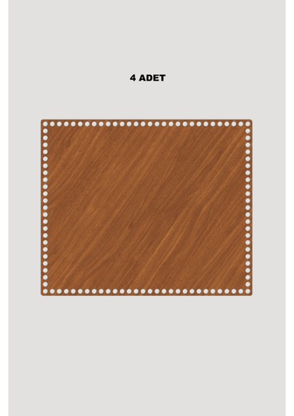 Ahşap Dikdörtgen Sepet Tepsi Tabanı 29X39 cm 4 Adet Ceviz 3mm