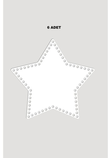 Ahşap Yıldız Sepet Tepsi Tabanı 13X14 cm 6 Adet Beyaz 3mm